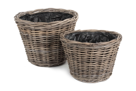 Outdoor Rattan Planters in 2 Sizes - Fully Weather Resistant
