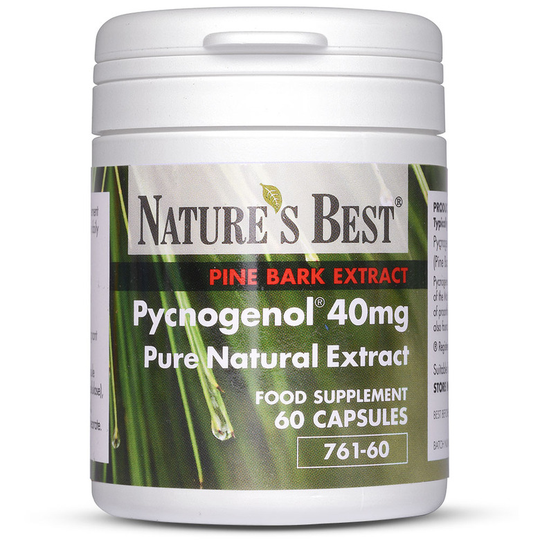 Pycnogenol ® 40Mg, Pure Maritime Pine Bark Extract 60 Capsules