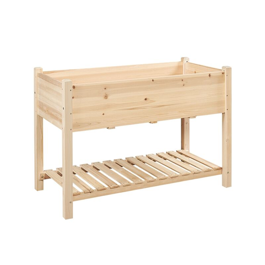Yaheetech - Elevated 2 Tiers Garden Bed for Vegetables/Flowers/Herbs,Wood - wood