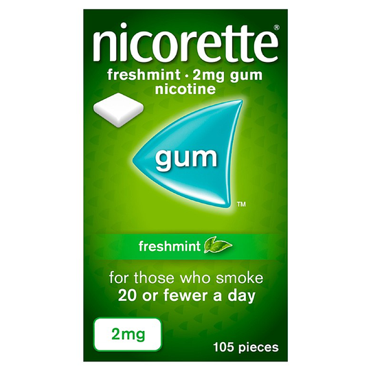 Nicorette Freshmint Sugarfree Gum 2Mg Nicotine 105 Pieces