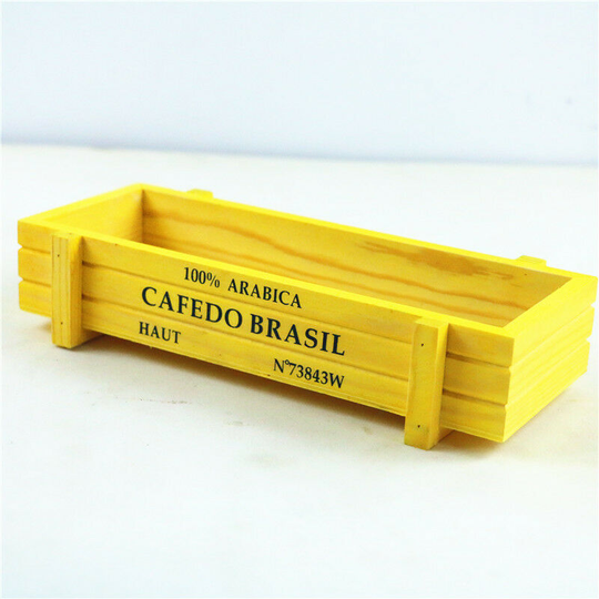 Wooden Outdoor Garden Planter, Rectangular Flower Box, Outdoor Balcony Planter, Indoor & Outdoor Plant Pot 1pcs Yellow - Litzee