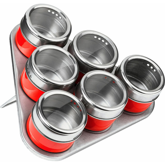 Premier Housewares - Red Spice Jars Triangular Tray