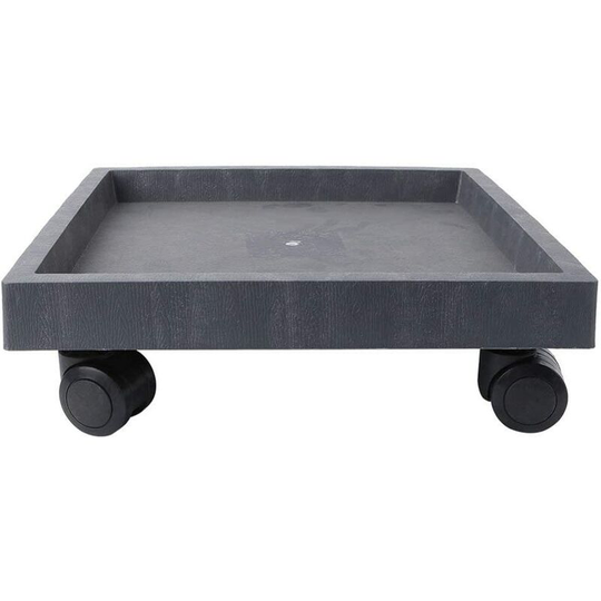 Square Plant Caddy Wheeled Plant Pot Tray Detachable Planter Trolley Casters Rolling Tray Coaster Garden Moving Plants Pot Saucer (Gray)