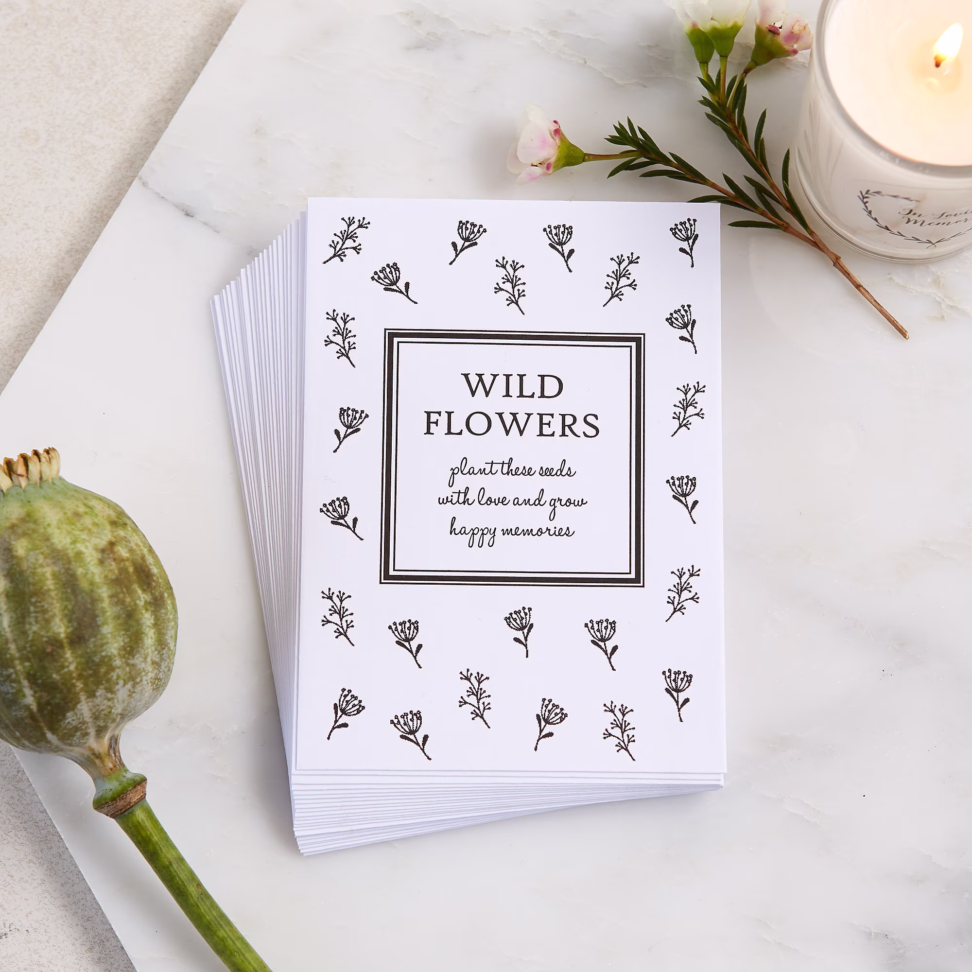 25 Wildflower Seed Packet Funeral Favour Envelopes | Seeds Not Included - Remembrance, Condolence, Memorial, Sympathy, Celebration Of Life
