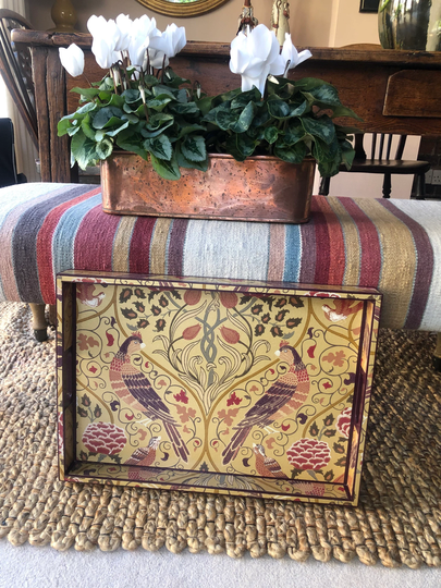 Saffron Seasons By May - William Morris Brinjal Tray. Large Breakfast Laptop Tray. Ottoman Tray