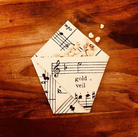 5 X Music Seed Envelopes, Small Packets, Wedding Favour Mini Envelopes