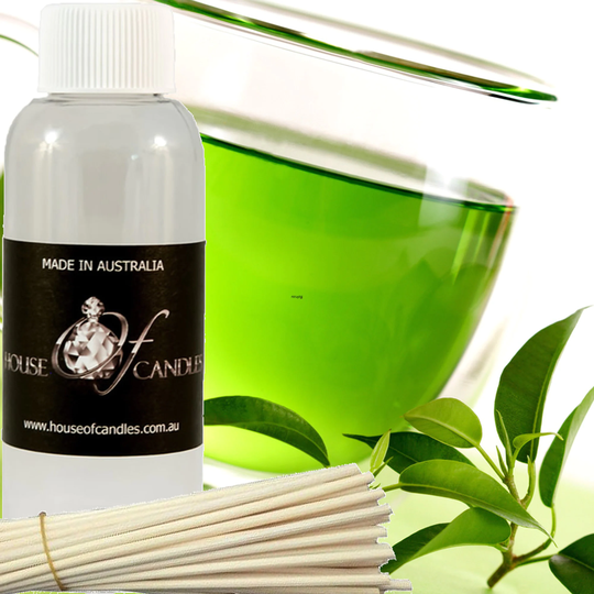 Bamboo & Green Tea Scented Diffuser Fragrance Oil Refill Free Reeds Vegan Animal Cruelty Room Deodorizer Air Freshener