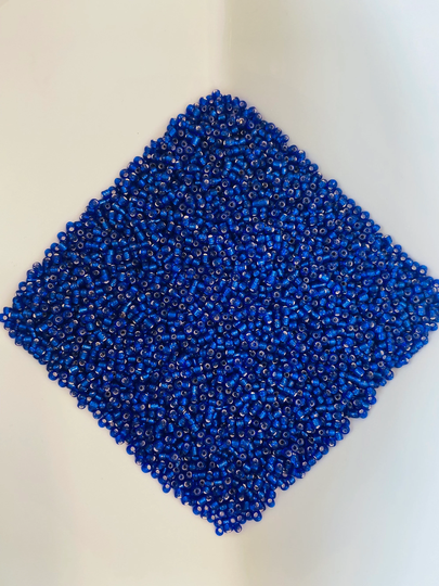 Royal Blue Glass Seed Beads, Silver Lined, 15/0 1.5mm Round, 50G Bag