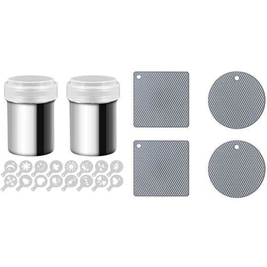 pcs stainless steel powder shaker with lid,with printing molds