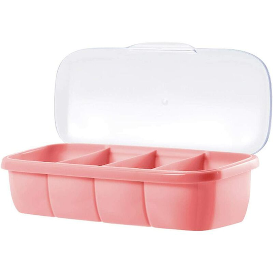 Spice Box Seasoning Spice Box Condiment Spice Box Cruet Kitchen Spice Box with Lid and Spoon Cooking Utensils 4 Racks - Readcly