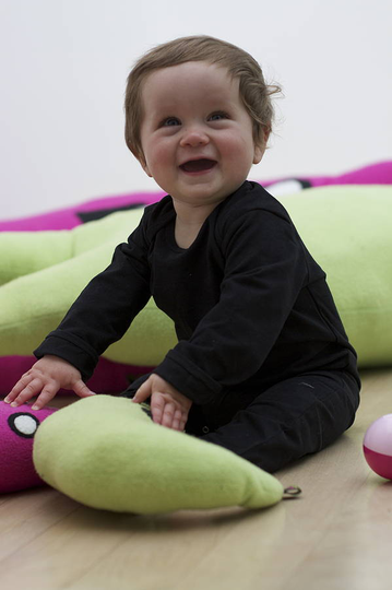 Black Organic Cotton Babygrow Envelope Neck