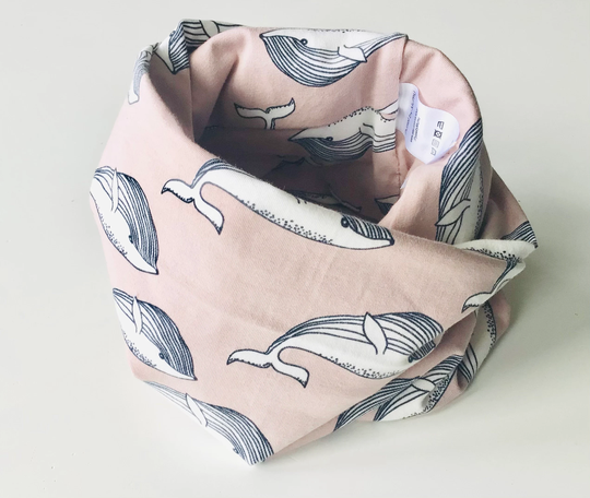 Organic Cotton/Children's Pink Snood/Whale/Gift Kids Snood/Toddler Snood/ Children's Neck Warmer/Christmas Gift For Kids/2-12 Years