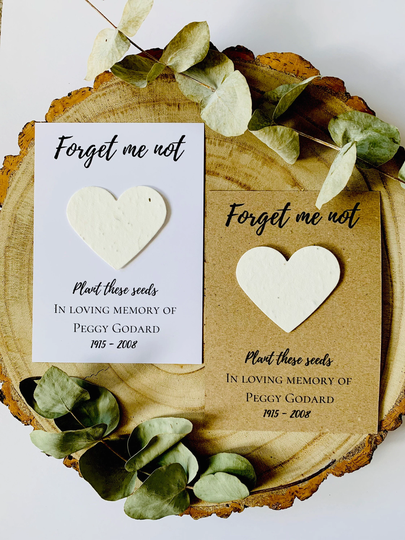 Forget Me Not - Seed Paper Favours Memorial Seed Favour Remembrance Gifts Funeral