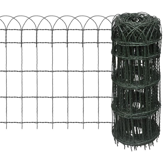 Asupermall - Garden Border Fence Powder-coated Iron 25x0.65 m