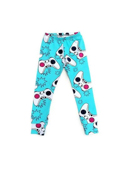 Games Console Leggings, Organic Cotton Leggings For Babies & Kids Up To 14 Years, Unisex Handmade in The Uk, Gamer Gift Kid