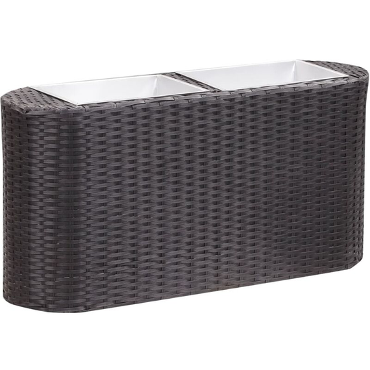 Topdeal - Garden Raised Bed 80x25x40 cm Poly Rattan Black FF46951_UK