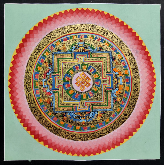 Seasonal Sale -Colorful Mandala For Spirituality | Thangka Painting - Authentic Hand Wall Decor