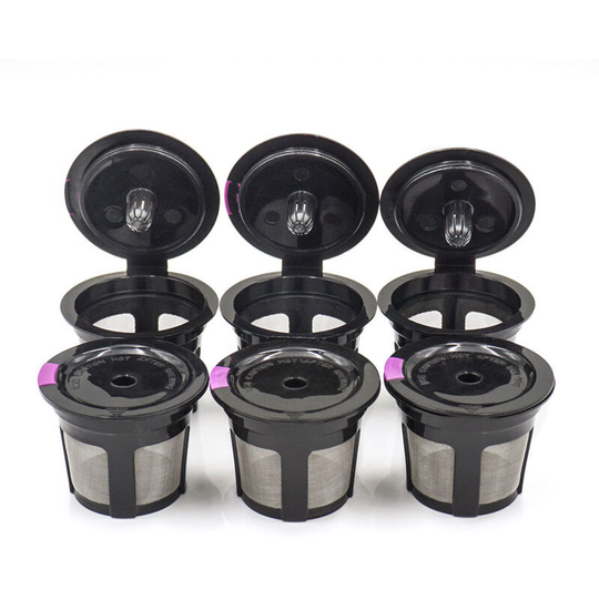 Reusable k Cups for Keurig, Universal Refillable Coffee Filters for Single Serve Coffee Maker, 3-Pack of Reusable Pods, Black