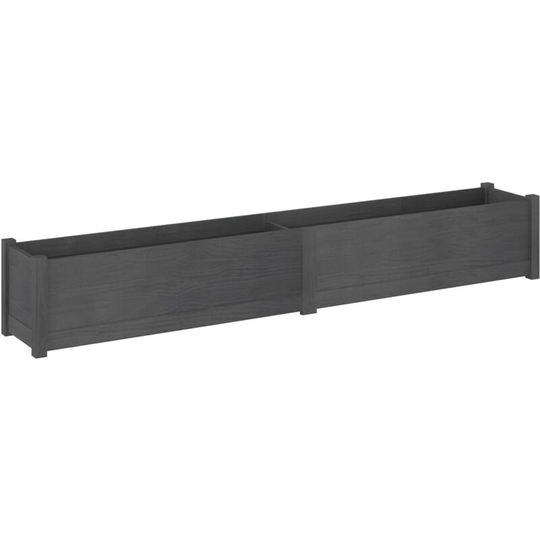 Garden Planter Grey 200x31x31 cm Solid Pinewood Vidaxl Grey