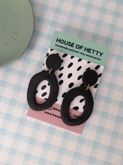 Polymer Clay Organic Oval Earrings - Choose From Multiple Colours