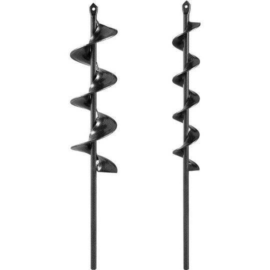 Auger Drill Bits for Planting Garden Auger Drill Bits Garden Plant Auger Drill Bits for 3/8' Hex Drill 2 in 1 Set (45CM)
