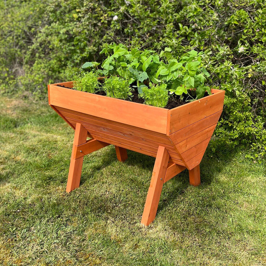 Raised Vegetable Herb Wooden Planter With Three Liners