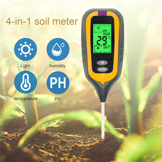 Superseller - Soil ph Meter Soil Moisture Meter 4-in-1 Soil Tester for Moisture Light pH Temperature Lawns Farm Plants Herbs