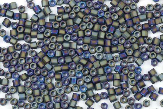 Size 8/0 Matte Petrol Hexagon Seed Beads, 10G Copper Beads For Jewellery Making, Embroidery & Bead Weaving