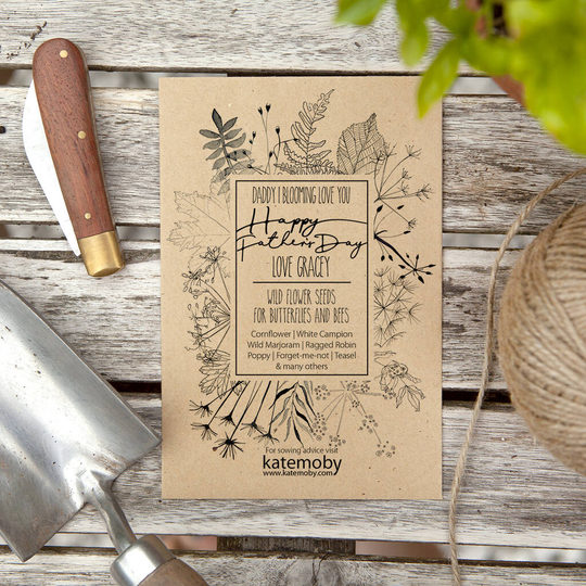 Father's Day Gift Personalised Wildflower Seed Packet