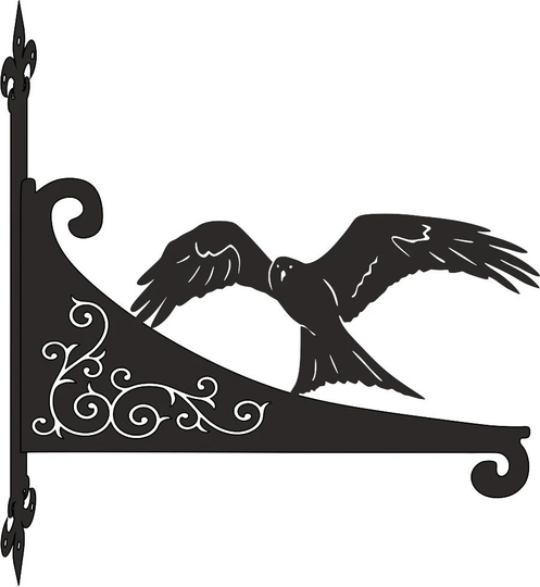 Red Kite Ornamental Scroll Hanging Bracket