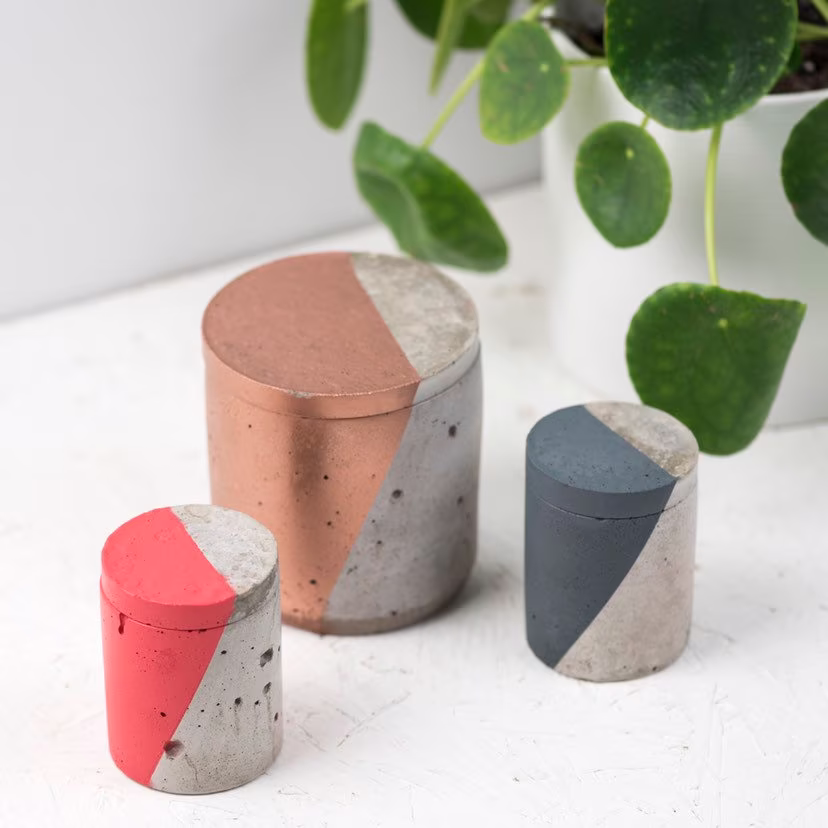 Geometric Concrete Pot - Desk