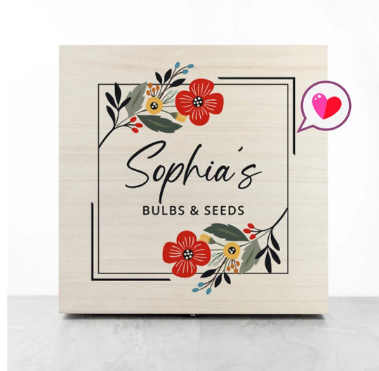 Personalised Seed Storage Box, Gardeners Gifts For Women, Custom Mom Gift, Grandma Garden Lover Gift
