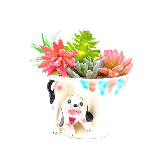 Vintage - Made in Japan Dog Planter Anthropomorphic Ceramic Wall Pocket