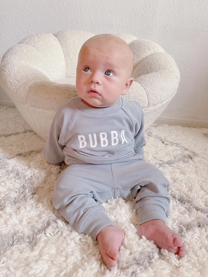 Organic Bubba French Terry Baby & Toddler Outfit Set | Crewneck Sweatsuit Two Piece Jogger Set Gender Neutral Basics, Apparel