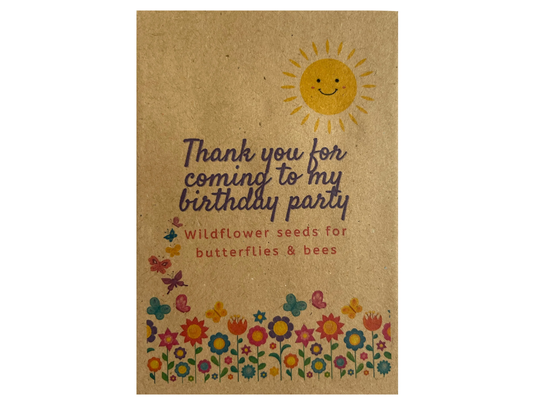 Wildflower Seed Packets - Birthday Party Bag Fillers Unpersonalised Quick Dispatch. Eco Friendly Bags