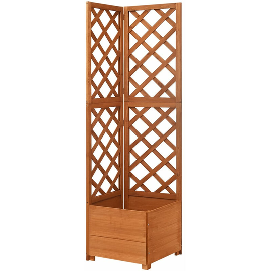 Corner Trellis Planter 40x40x150 cm Solid Fir Wood