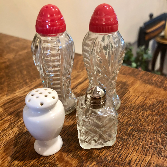 Vintage Salt & Pepper Mixed Lot Shakers Retro Serving Kitchen Decor Glass Ceramic Mid Century Curio Cabinet