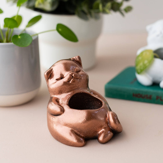 Small Concrete Cat Planter