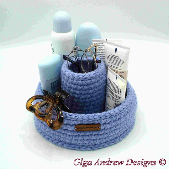 Round Xx-Large Divided Bedside Eyeglass Holder, Cosmetics Nightstand Glasses Stand Organizer