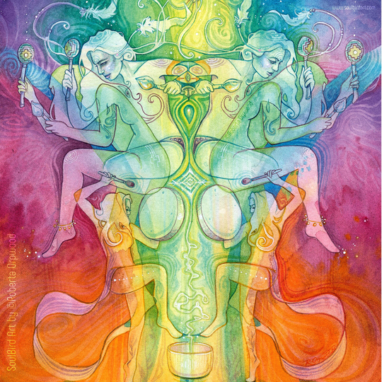Rainbow Goddess/Ecstatic Dance Art Print A3