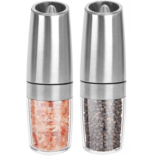 Lifcausal - Electric Pepper Grinder,Gravity Electric Salt And Pepper Mill Grinder,Stainless Steel Automatic Pepper Mill,Battery-Operated With