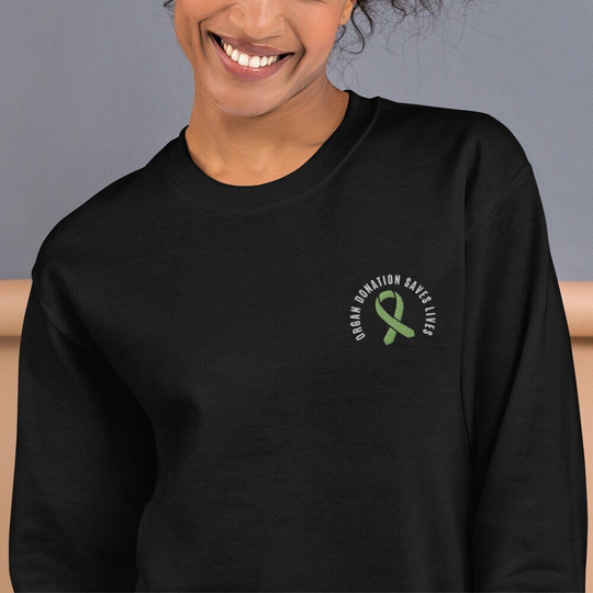 Organ Donation Awareness Sweatshirt Unisex Sweatshirt, Transplant Gift Pullover, Embroidered Liver, Heart, Lung, Kidney