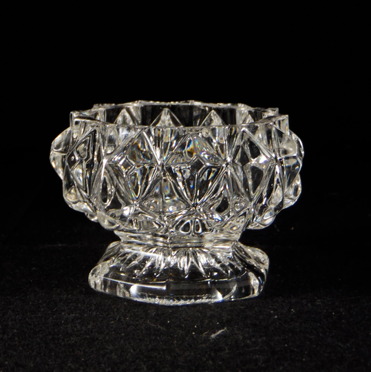 Flint Glass/Early American Pressed Glass Master Salt, Unknown Maker, Flattened Sawtooth | A/K/A Ca 1850S