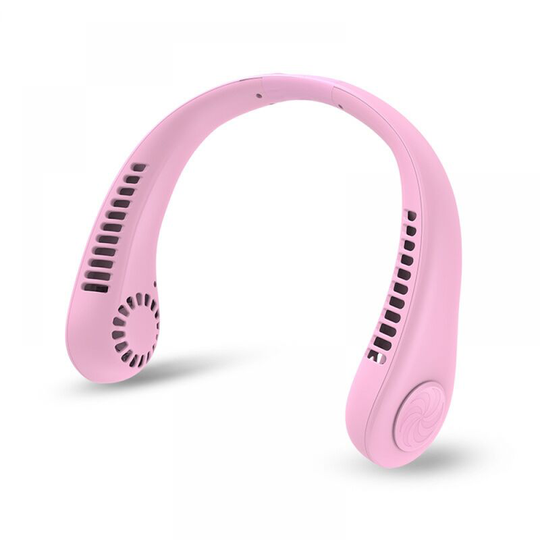 Portable Neck Fan Mini usb Fan, 3-Speeds, Neck Fan for Sport Travel Outdoor(cherry powder, 2000mAh)
