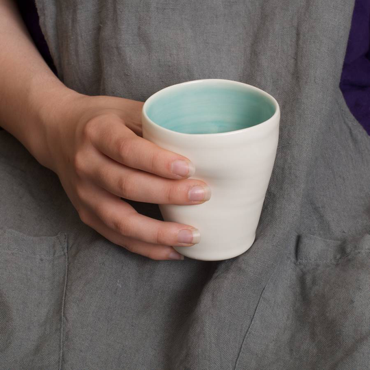 Handmade Dimpled Cup, Pink/Pale Blue/Blue