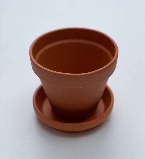 15.5cm Terracotta Pot With Saucer - Traditional Style Drainage Hole Diameter F15/S15
