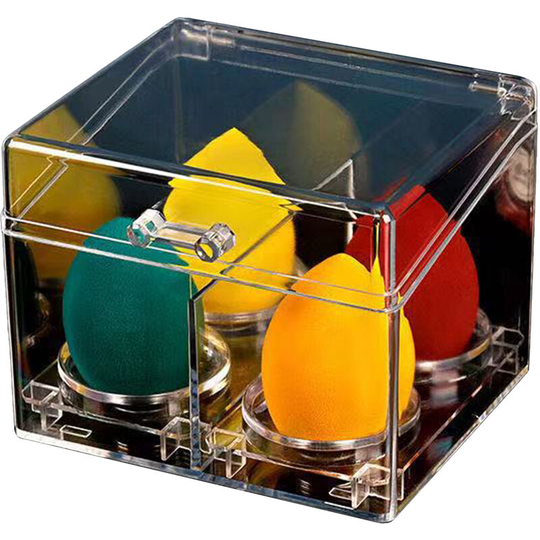 Desk Cotton Swab Holder Flossers Box Case Acrylic Cotton Ball Pads Gauze Swab Holder Plastic Makeup Lipstick Organizer for Makeup Sponges (Type 5)