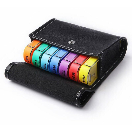 Pill Organizer for Travel Weekly Pill Box 7 Day Pill Case Daily Medicine Organizer 7 Compartments Pill Container