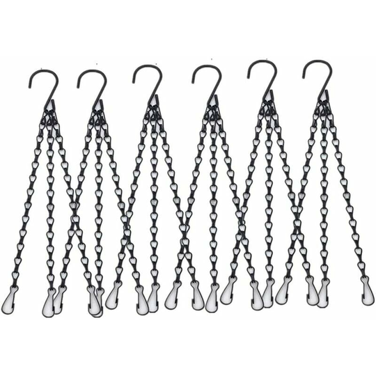 Pieces Black 3 Strand Hanging Chains 41cm (16") Hanging Basket Chain for Feeders, Plant, Flower Pots Bird Planters Lanterns Ornaments