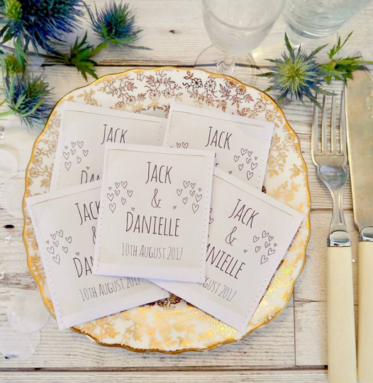 Doodle Wedding Tea Bag Favour A Pack Of 10